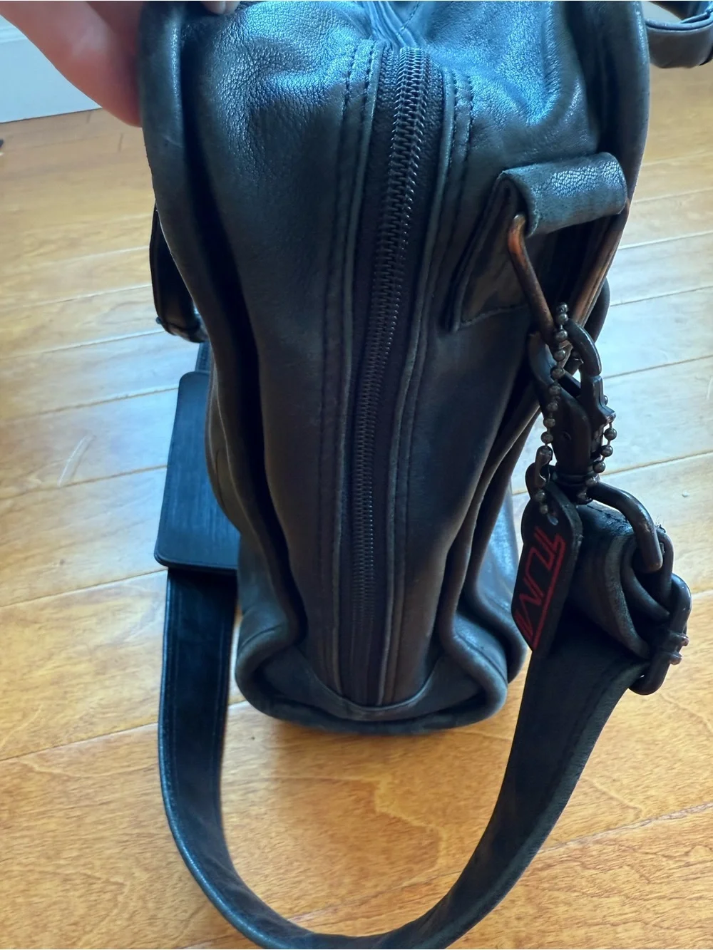 Tumi Alpha Black Napa Leather Briefcase Rare Vintage Piece Great Patina Attaché